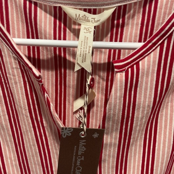 Matilda Jane Red and White Heart to Hear Puff Sleeve A-Line Sundress NWT Size M - Picture 4 of 6